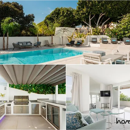 6 Bedroom Villa, With Heated Pool And Sea Views, Next To The Beach Of Costabella Marbella Exterior photo